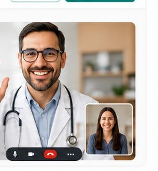 Médico profesional de HeyDoctor listo para una videollamada segura